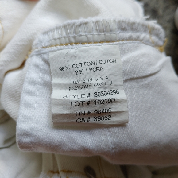 Theory White Raw Edge Waist Hem Cropped Jeans Size 6 - Picture 11 of 11